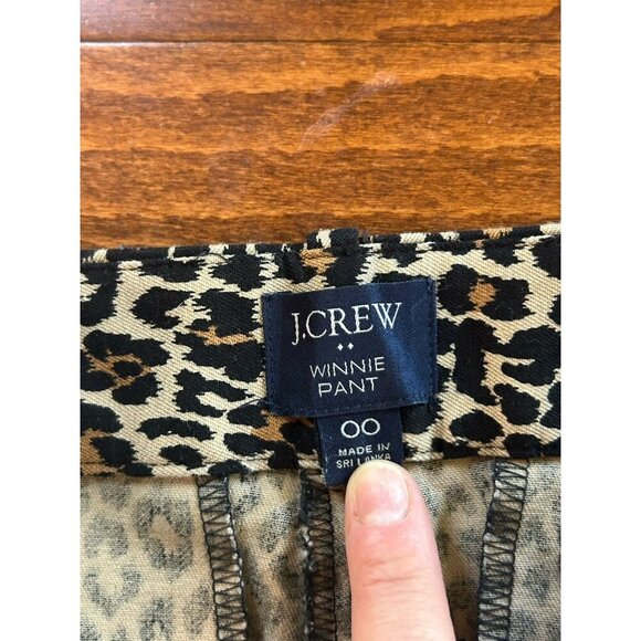 J.Crew Women's Winnie Pant Leopard Print Slim Ankle Length Pants Size 00 - Picture 5 of 8